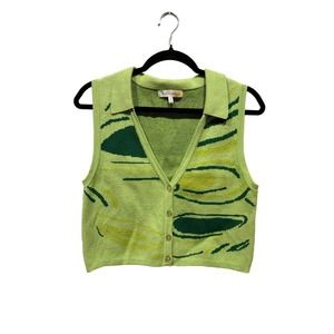 Hazel Moon Green Sleeveless Sweater Vest Top size XL